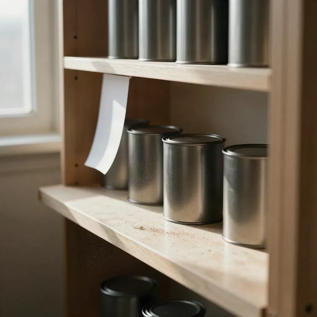 Film cans, diffusion sheet, and a travertine worktable in warm morning light